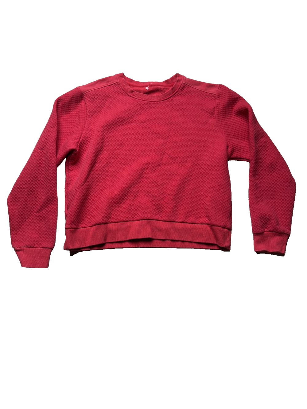 Born Primitive Sweater Womens Medium Red Quilted Crewneck Pullover Athletic Logo